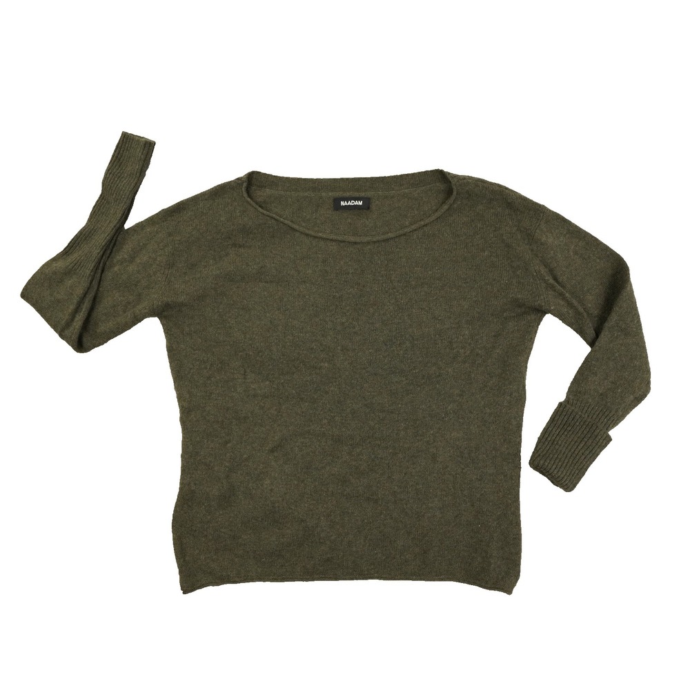 Nadaam Dark Green Cashmere Sweater Women's Medium Long Sleeve Round Neck